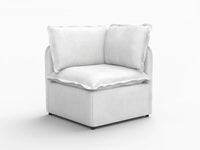 Deluxe Cloud 1-Seater Beige Small Space Single Sofa | 1-Piece, Linen Look Poly Fabric, Living Room Accent, Easy To Clean