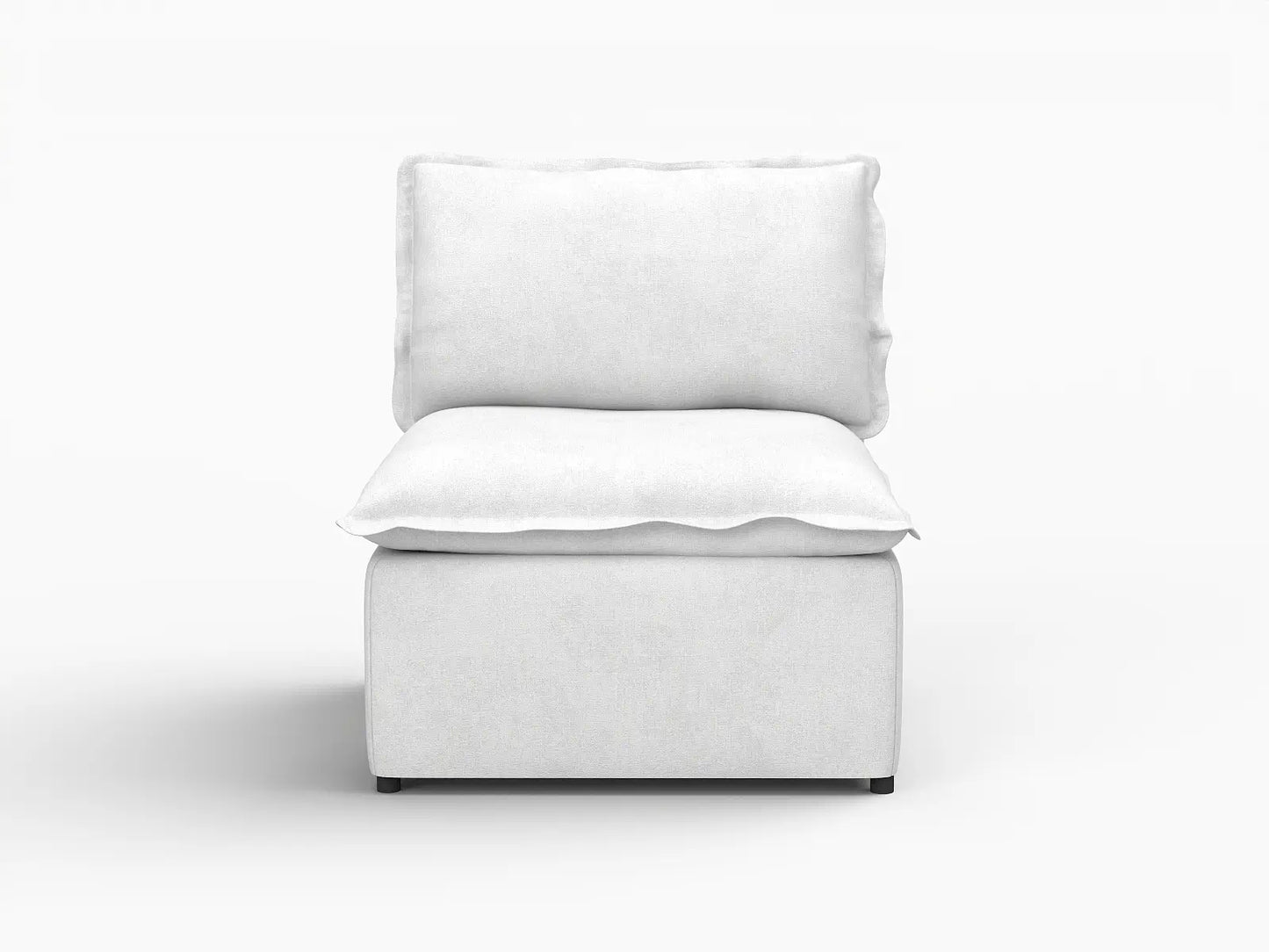 Deluxe Cloud 1-Seater Beige Small Space Single Sofa | 1-Piece, Linen Look Poly Fabric, Living Room Accent, Easy To Clean