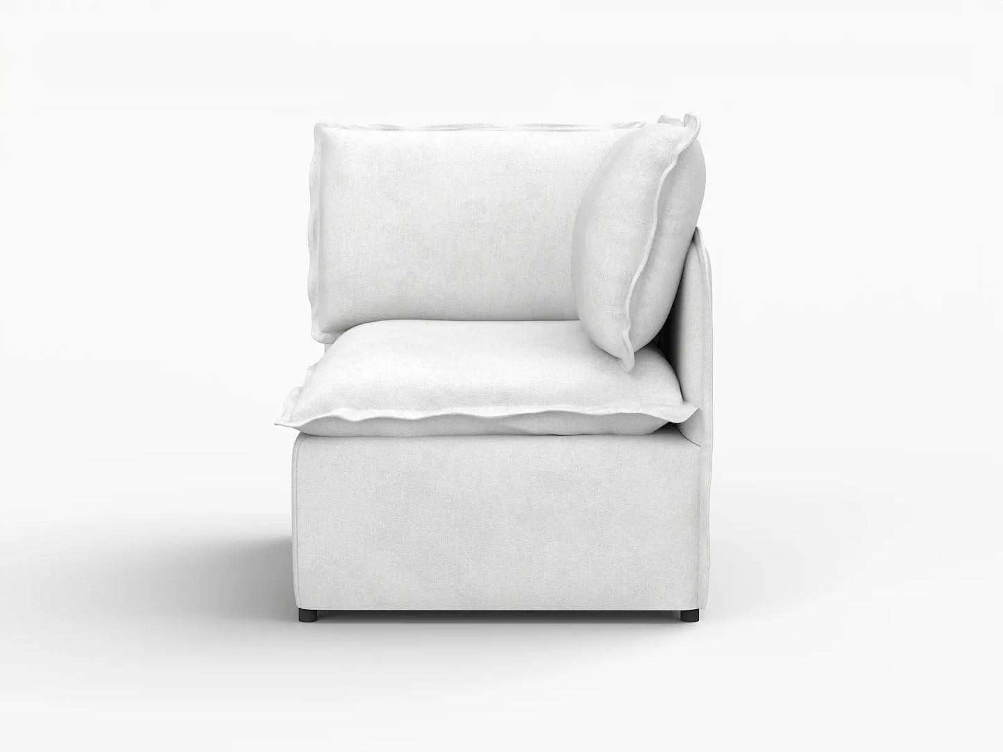 Deluxe Cloud 1-Seater Beige Small Space Single Sofa | 1-Piece, Linen Look Poly Fabric, Living Room Accent, Easy To Clean