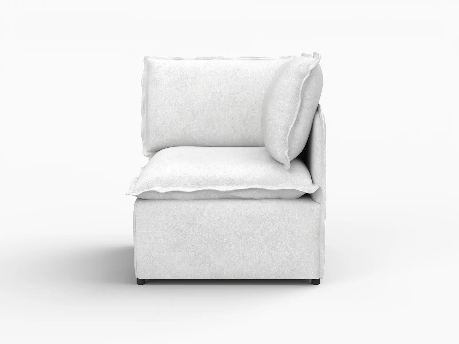 Deluxe Cloud 1-Seater Beige Small Space Single Sofa | 1-Piece, Linen Look Poly Fabric, Living Room Accent, Easy To Clean