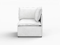 Deluxe Cloud 1-Seater Beige Small Space Single Sofa | 1-Piece, Linen Look Poly Fabric, Living Room Accent, Easy To Clean