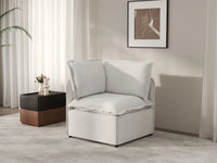 Deluxe Cloud 1-Seater Beige Small Space Single Sofa | 1-Piece, Linen Look Poly Fabric, Living Room Accent, Easy To Clean