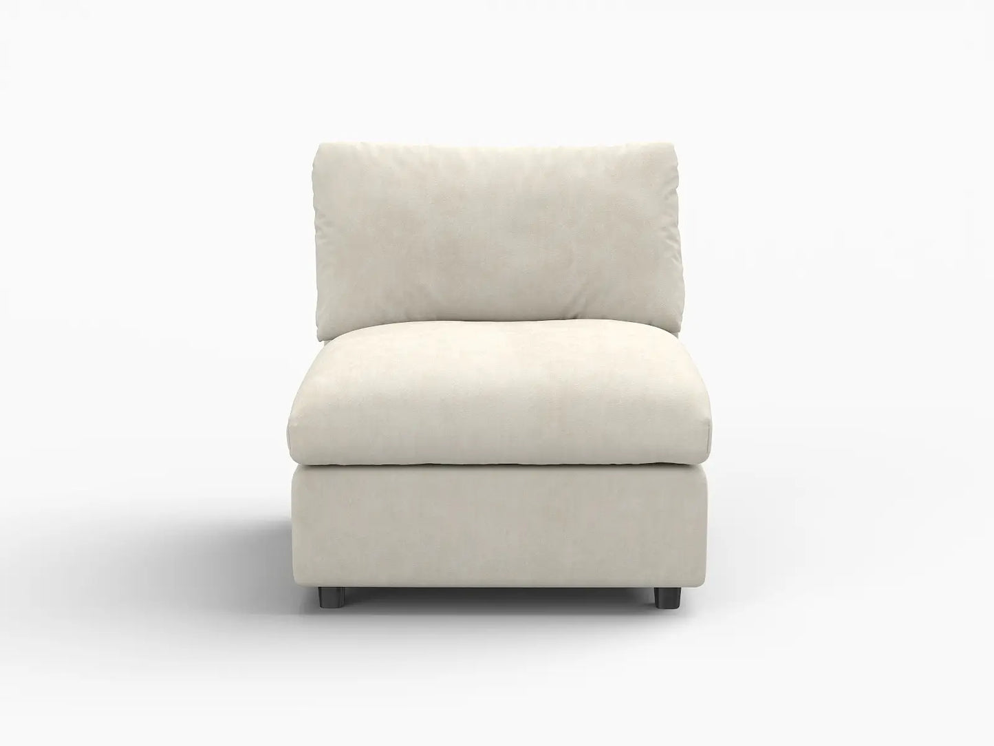 Sofá individual Deluxe Cloud de 1 plaza beige para espacios pequeños | 1 pieza, tela de chenilla mezcla de lino, acento para sala de estar, fácil de limpiar