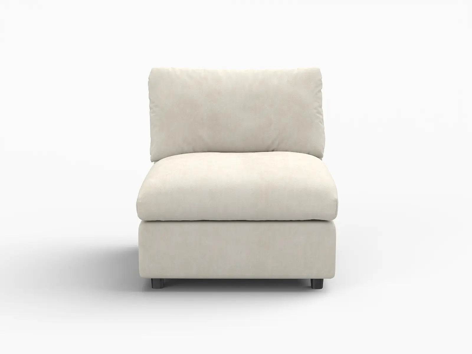 Sofá individual Deluxe Cloud de 1 plaza beige para espacios pequeños | 1 pieza, tela de chenilla mezcla de lino, acento para sala de estar, fácil de limpiar