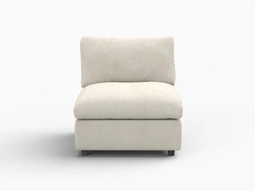 Fundas de sofá seccional Lounge Cloud | Funda de sofá de chenilla de mezcla de lino beige para 1 asiento
