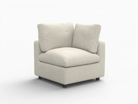 Sofá individual beige de una plaza Deluxe Cloud para espacios pequeños | 1 pieza, tela de chenilla de mezcla de lino, decorativo para sala de estar, fácil de limpiar
