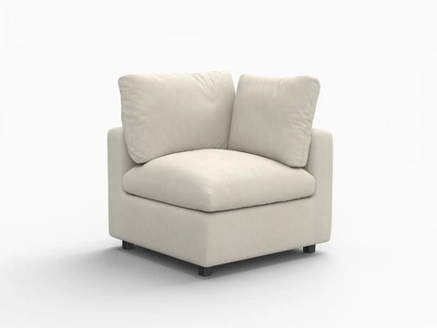 Lounge Cloud Sectional Sofa Covers | Beige Linen-Blend Chenille Sofa Cover for 1-Seater