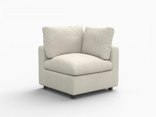 Lounge Cloud Sectional Sofa Covers | Beige Linen-Blend Chenille Sofa Cover for 1-Seater