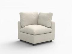 Fundas de sofá seccional Lounge Cloud | Funda de sofá individual de chenilla color beige mezcla de lino