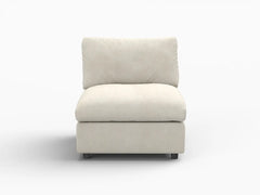 Fundas de sofá seccional Lounge Cloud | Funda de sofá de chenilla de mezcla de lino beige para 1 asiento