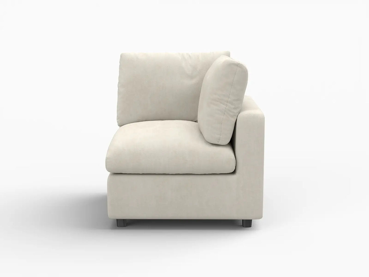 Sofá individual beige de una plaza Deluxe Cloud para espacios pequeños | 1 pieza, tela de chenilla de mezcla de lino, decorativo para sala de estar, fácil de limpiar