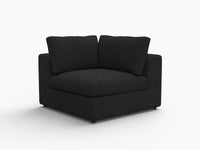 Deluxe Cloud 1-Seater Black Single Sofa | 1-Piece, Bouclé Sherpa-Like Fabric, Living Room Accent, Washable Cushion Covers