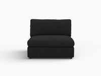 Deluxe Cloud 1-Seater Black Single Sofa | 1-Piece, Bouclé Sherpa-Like Fabric, Living Room Accent, Washable Cushion Covers