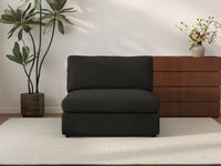 Deluxe Cloud 1-Seater Black Single Sofa | 1-Piece, Bouclé Sherpa-Like Fabric, Living Room Accent, Washable Cushion Covers