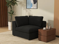Deluxe Cloud 1-Seater Black Single Sofa | 1-Piece, Bouclé Sherpa-Like Fabric, Living Room Accent, Washable Cushion Covers