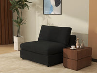Deluxe Cloud 1-Seater Black Single Sofa | 1-Piece, Bouclé Sherpa-Like Fabric, Living Room Accent, Washable Cushion Covers