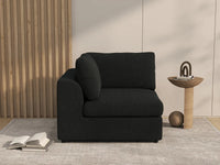 Deluxe Cloud 1-Seater Black Single Sofa | 1-Piece, Bouclé Sherpa-Like Fabric, Living Room Accent, Washable Cushion Covers