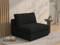Deluxe Cloud 1-Seater Black Single Sofa | 1-Piece, Bouclé Sherpa-Like Fabric, Living Room Accent, Washable Cushion Covers