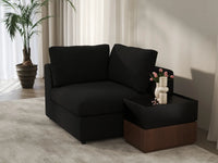 Deluxe Cloud 1-Seater Black Single Sofa | 1-Piece, Bouclé Sherpa-Like Fabric, Living Room Accent, Washable Cushion Covers