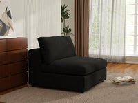 Deluxe Cloud 1-Seater Black Single Sofa | 1-Piece, Bouclé Sherpa-Like Fabric, Living Room Accent, Washable Cushion Covers