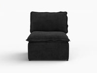 Deluxe Cloud 1-Seater Black Single Sofa | 1-Piece, Linen Look Poly Fabric, Living Room Accent, Washable Cushion Covers