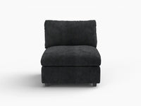 Sofá individual de una plaza Deluxe Cloud negro | 1 pieza, tela de chenilla mezcla de lino, acento para sala de estar, fundas de cojín lavables