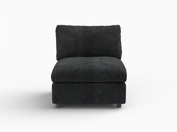 Fundas para sofá seccional Lounge Cloud | Funda de sofá de chenilla mezcla de lino negro para 1 plaza