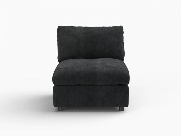 Fundas para sofá seccional Lounge Cloud | Funda de sofá de chenilla mezcla de lino negro para 1 plaza