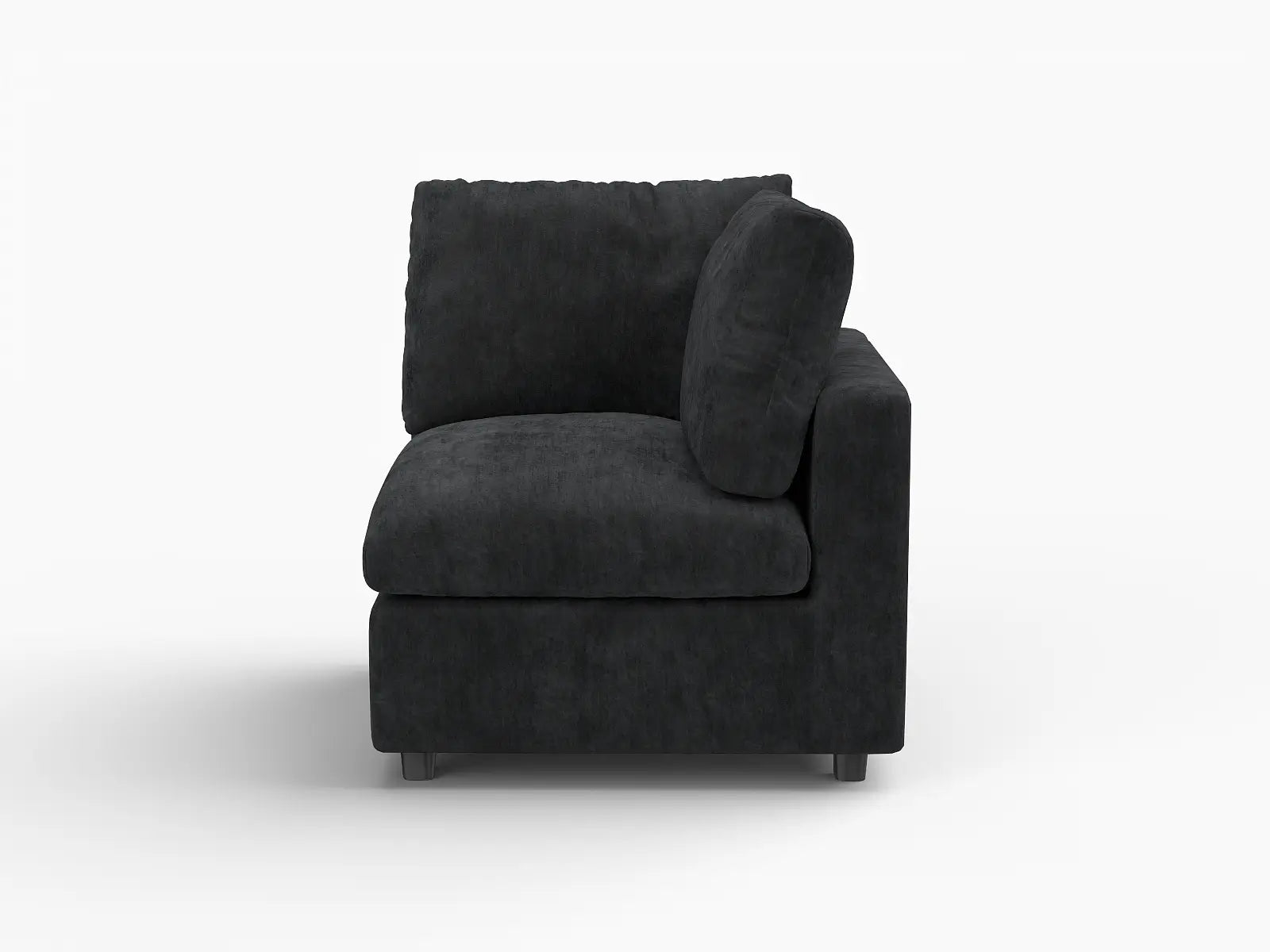 Sofá individual de 1 plaza Deluxe Cloud negro | 1 pieza, tela de chenilla mezcla de lino, asiento decorativo para sala de estar, fundas de cojín lavables