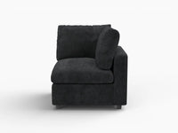 Sofá individual de 1 plaza Deluxe Cloud negro | 1 pieza, tela de chenilla mezcla de lino, asiento decorativo para sala de estar, fundas de cojín lavables