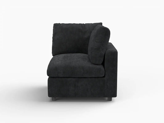 Lounge Cloud Sectional Sofa Covers | Black Linen-Blend Chenille Sofa Cover for 1-Seater