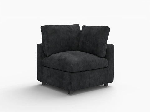 Lounge Cloud Sectional Sofa Covers | Black Linen-Blend Chenille Sofa Cover for 1-Seater