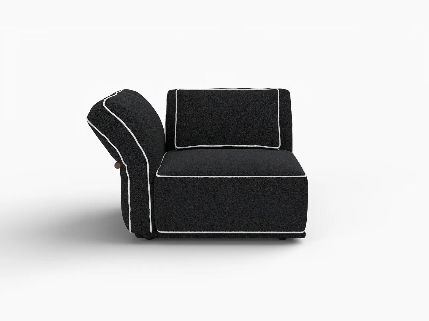 Deluxe Cloud 1-Seater Black Small Space Single Sofa | 1-Piece, Bouclé Sherpa-Like Fabric, Easy To Clean