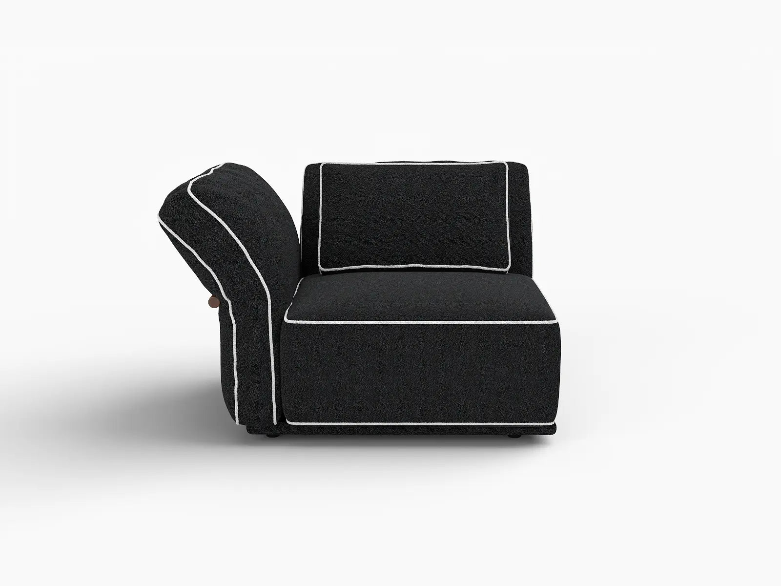 Deluxe Cloud 1-Seater Black Small Space Single Sofa | 1-Piece, Bouclé Sherpa-Like Fabric, Easy To Clean