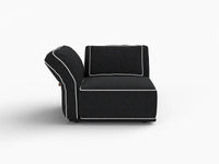 Deluxe Cloud 1-Seater Black Small Space Single Sofa | 1-Piece, Bouclé Sherpa-Like Fabric, Easy To Clean