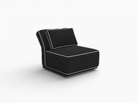 Deluxe Cloud 1-Seater Black Small Space Single Sofa | 1-Piece, Bouclé Sherpa-Like Fabric, Easy To Clean