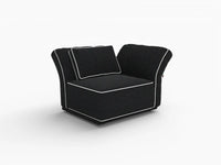 Deluxe Cloud 1-Seater Black Small Space Single Sofa | 1-Piece, Bouclé Sherpa-Like Fabric, Easy To Clean