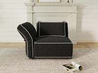 Deluxe Cloud 1-Seater Black Small Space Single Sofa | 1-Piece, Bouclé Sherpa-Like Fabric, Easy To Clean