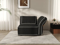 Deluxe Cloud 1-Seater Black Small Space Single Sofa | 1-Piece, Bouclé Sherpa-Like Fabric, Easy To Clean