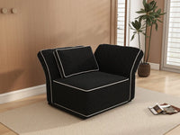 Deluxe Cloud 1-Seater Black Small Space Single Sofa | 1-Piece, Bouclé Sherpa-Like Fabric, Easy To Clean
