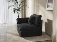 Fundas de sofá seccional Deluxe Slope Cloud | Funda de sofá de chenilla negra y lino para 1 asiento