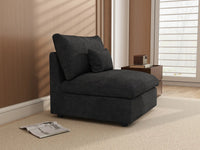 Fundas de sofá seccional Deluxe Slope Cloud | Funda de sofá de chenilla negra y lino para 1 asiento
