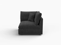 Fundas de sofá seccional Deluxe Slope Cloud | Funda de sofá de chenilla negra y lino para 1 asiento