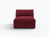Deluxe Cloud 1-Seater Claret Single Sofa | 1-Piece, Velvet Fabric, Living Room Accent, Washable Cushion Covers