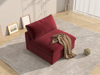 Deluxe Cloud 1-Seater Claret Single Sofa | 1-Piece, Velvet Fabric, Living Room Accent, Washable Cushion Covers