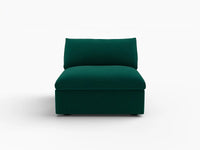 Deluxe Cloud 1-Seater Gem Green Single Sofa | 1-Piece, Velvet Fabric, Living Room Accent, Washable Cushion Covers