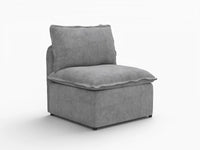 Deluxe Cloud 1-Seater Grey Small Space Single Sofa | 1-Piece, Linen Look Poly Fabric, Living Room Accent, Easy To Clean