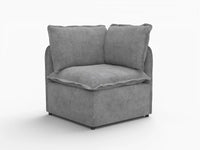 Deluxe Cloud 1-Seater Grey Small Space Single Sofa | 1-Piece, Linen Look Poly Fabric, Living Room Accent, Easy To Clean