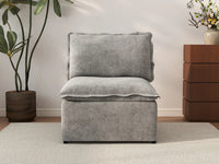 Deluxe Cloud 1-Seater Grey Small Space Single Sofa | 1-Piece, Linen Look Poly Fabric, Living Room Accent, Easy To Clean
