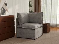 Deluxe Cloud 1-Seater Grey Small Space Single Sofa | 1-Piece, Linen Look Poly Fabric, Living Room Accent, Easy To Clean